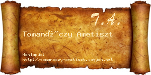 Tomanóczy Ametiszt névjegykártya